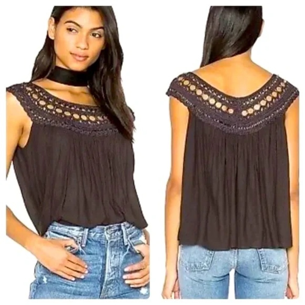Free People Crocheted Babydoll Top
